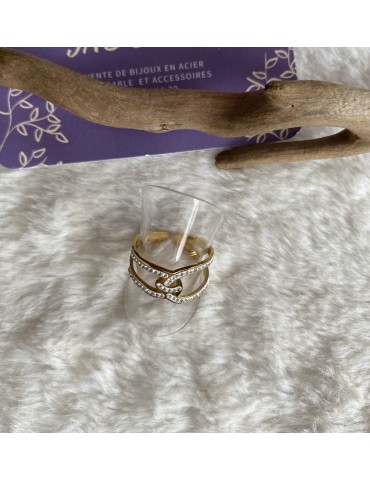 BAGUE EN ACIER COULEUR OR...